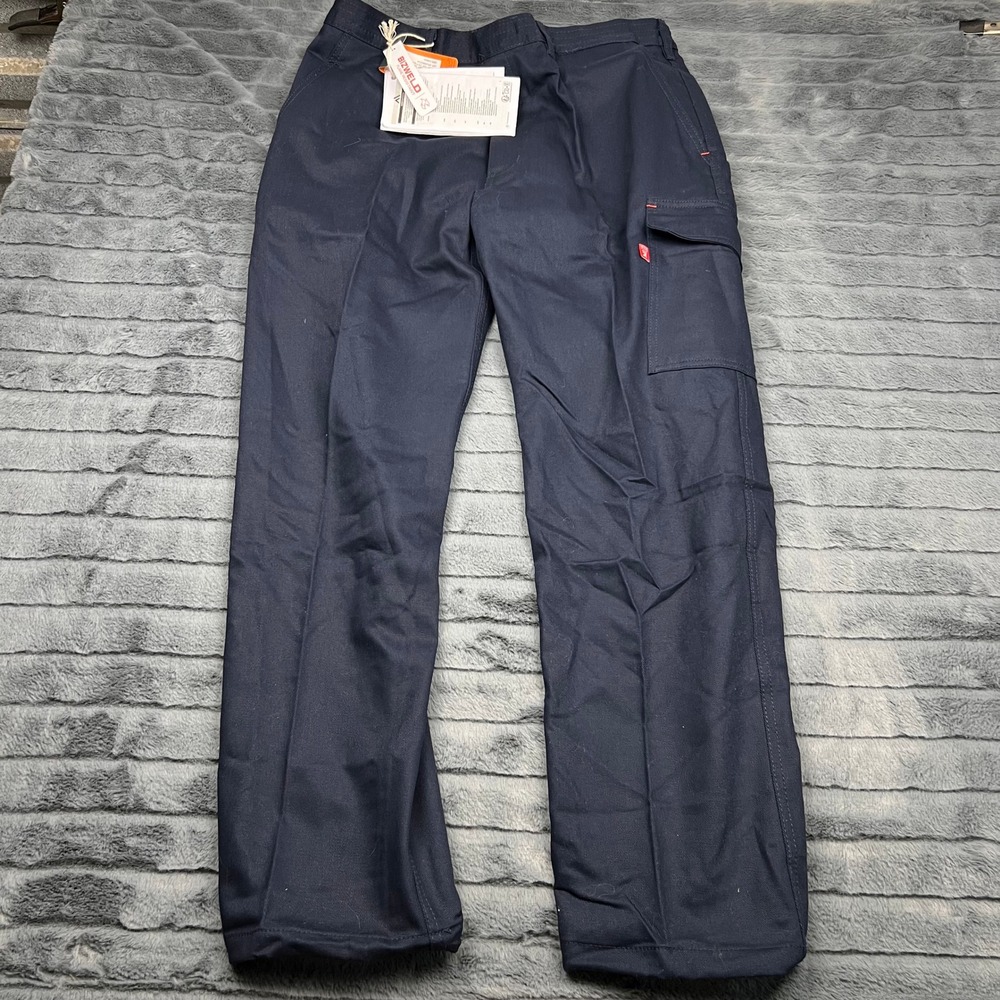 Portwest Bizweld Mens XL Navy Blue Flame Resistant Cargo Work Pants FR BZ31